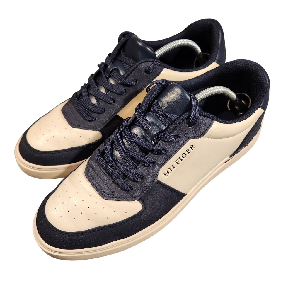 Tommy Hilfiger JEOFFRY Mens size 11 Navy Off White Low Top Court Sneakers Shoes